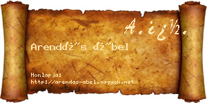 Arendás Ábel névjegykártya