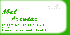 abel arendas business card